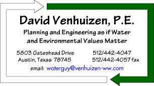 Contact Info for David Venhuizen, email: waterguy@venhuizen-ww.com
